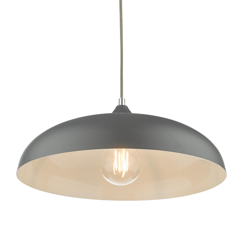 Dar Lighting Kaelan 1 Light Single Pendant Graphite • KAE0137
