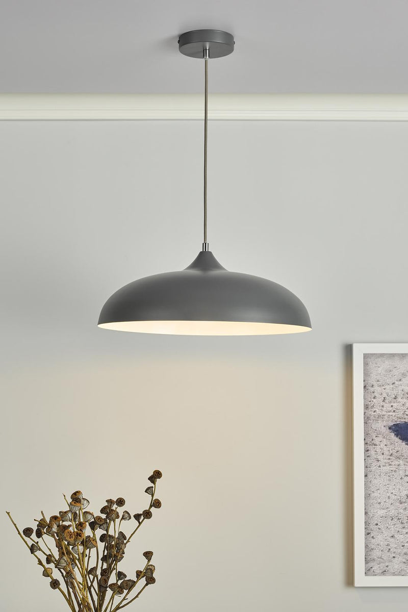 Dar Lighting Kaelan 1 Light Single Pendant Graphite • KAE0137