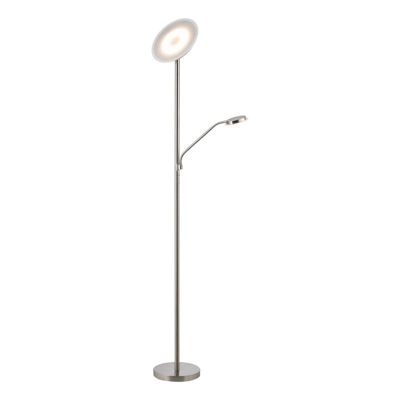Dar Lighting Kamika Mother & Child Floor Lamp Satin Chrome LED • KAM4946