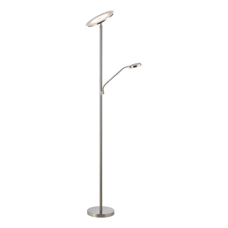 Dar Lighting Kamika Mother & Child Floor Lamp Satin Chrome LED • KAM4946