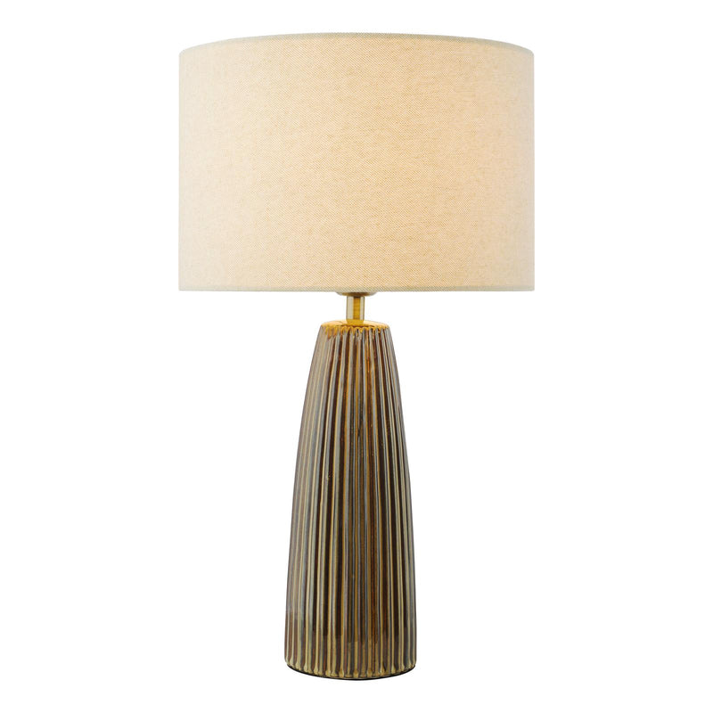 Dar Lighting Kaulana Table Lamp Brown With Shade • KAU4229