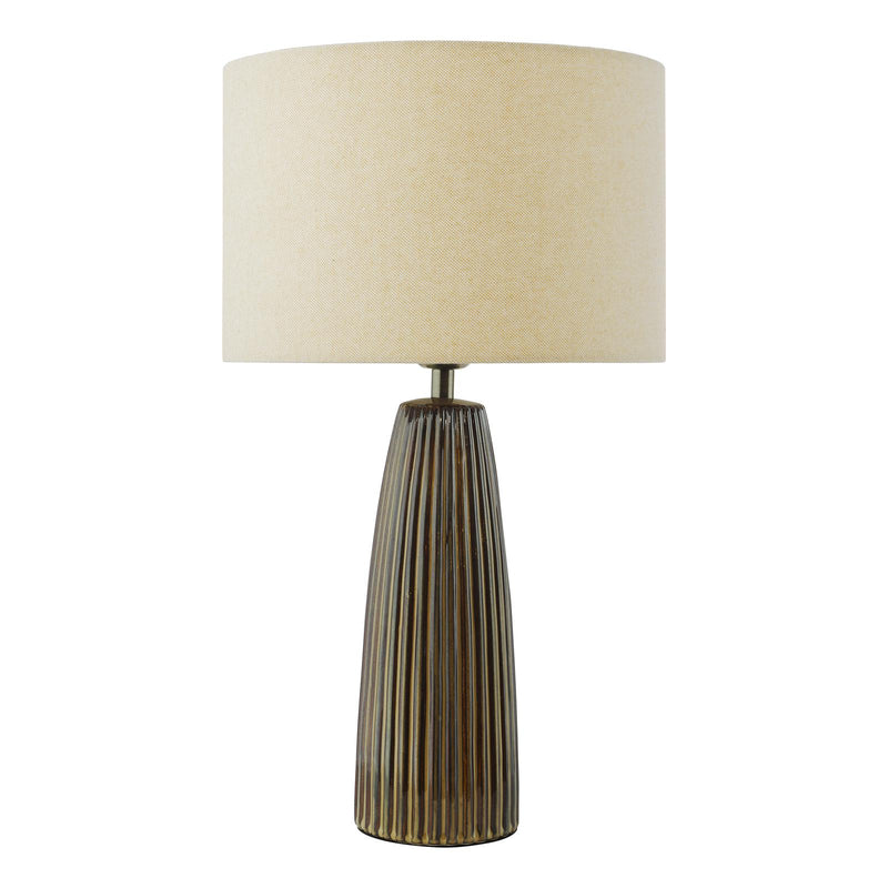 Dar Lighting Kaulana Table Lamp Brown With Shade • KAU4229
