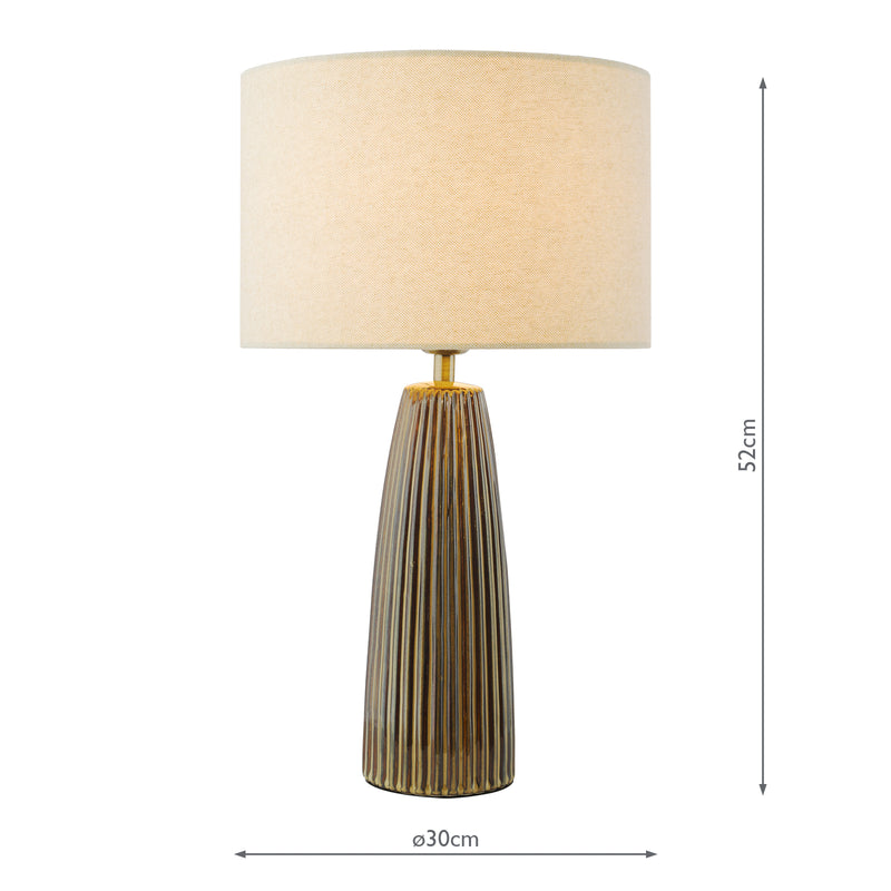 Dar Lighting Kaulana Table Lamp Brown With Shade • KAU4229