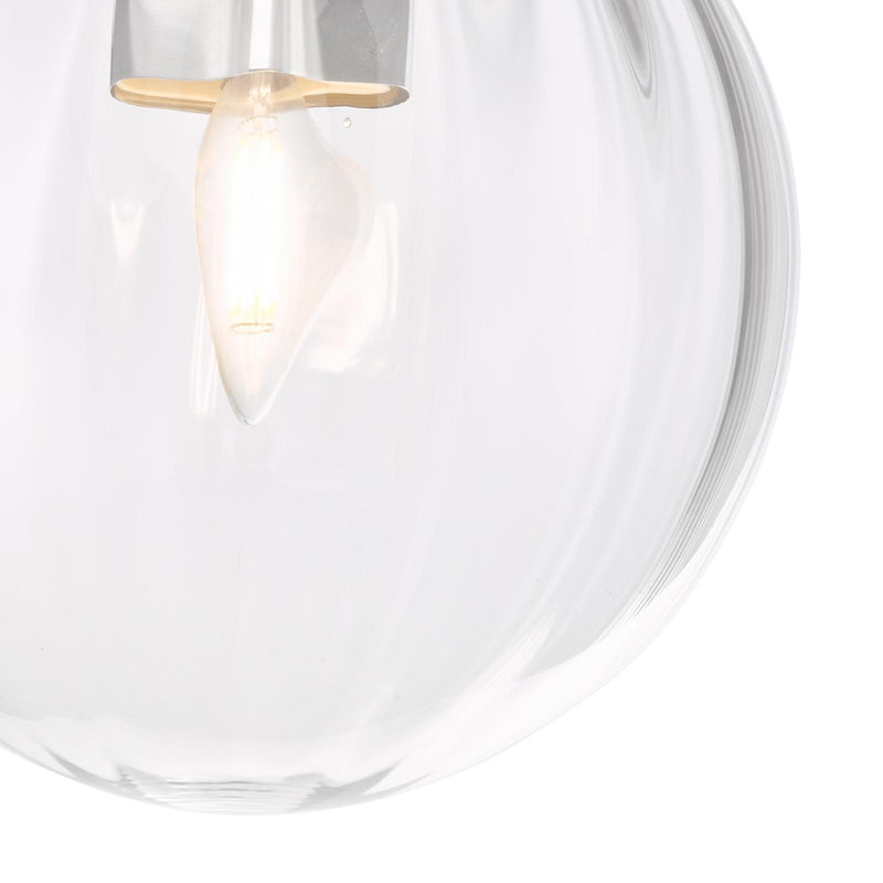 Dar Lighting Kavi Bathroom Flush Polished Chrome Glass IP44 • KAV0150