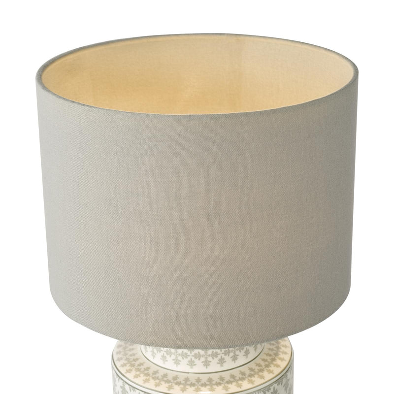 Dar Lighting Kedron Table Lamp Grey and Satin Chrome With Shade • KED4239