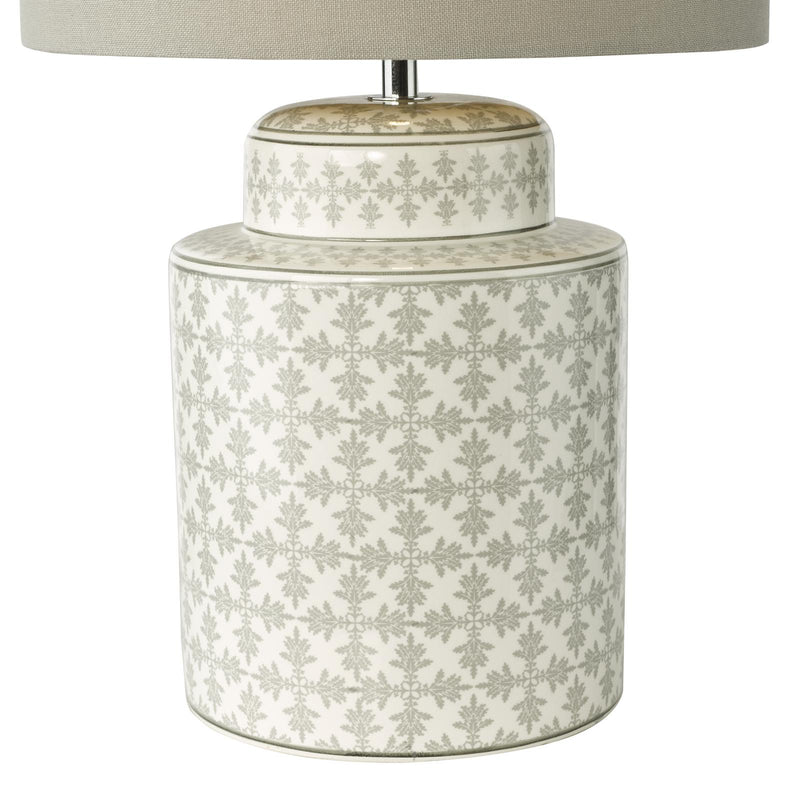 Dar Lighting Kedron Table Lamp Grey and Satin Chrome With Shade • KED4239