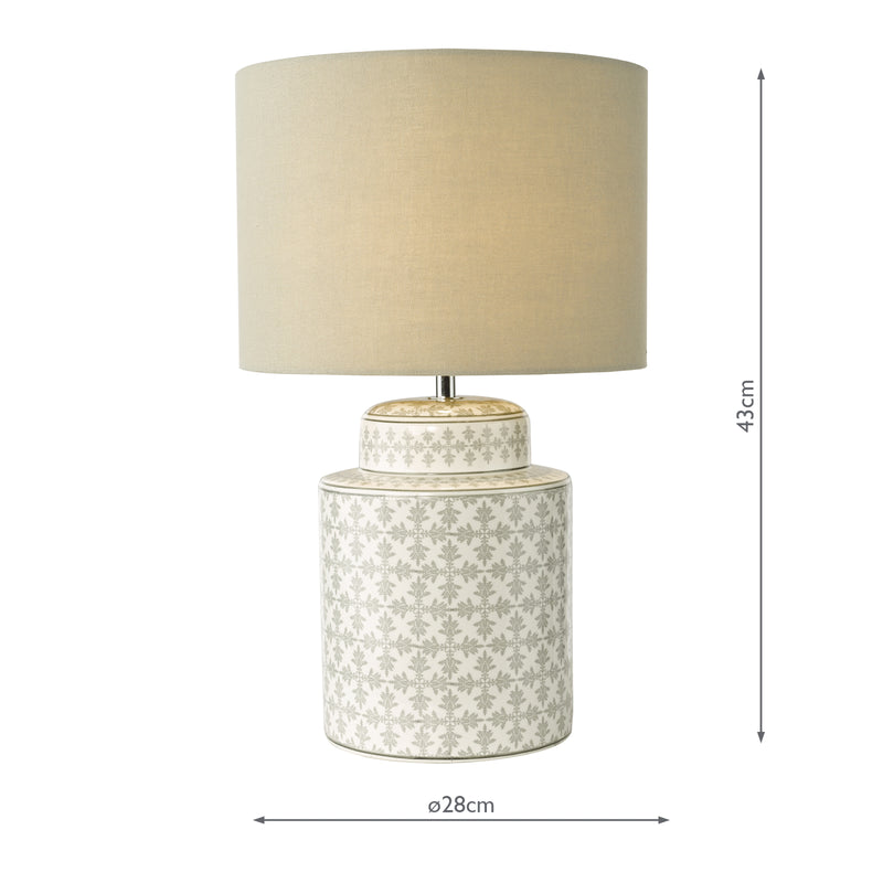 Dar Lighting Kedron Table Lamp Grey and Satin Chrome With Shade • KED4239