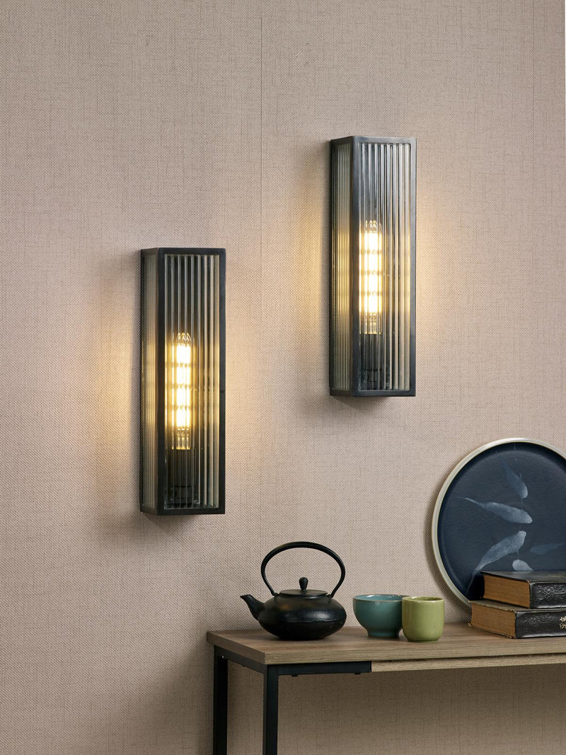 Dar Lighting Keegan Outdoor Wall Light Rubbed Bronze IP44 Large • KEE5063