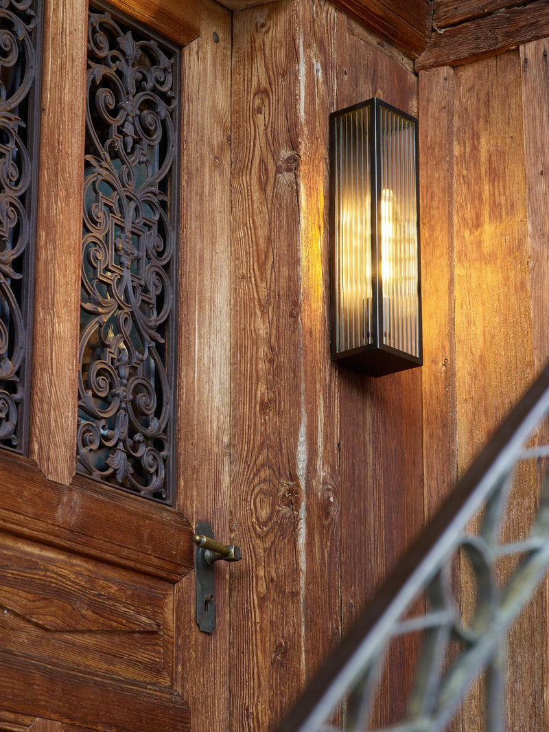 Dar Lighting Keegan Outdoor Wall Light Rubbed Bronze IP44 Large • KEE5063