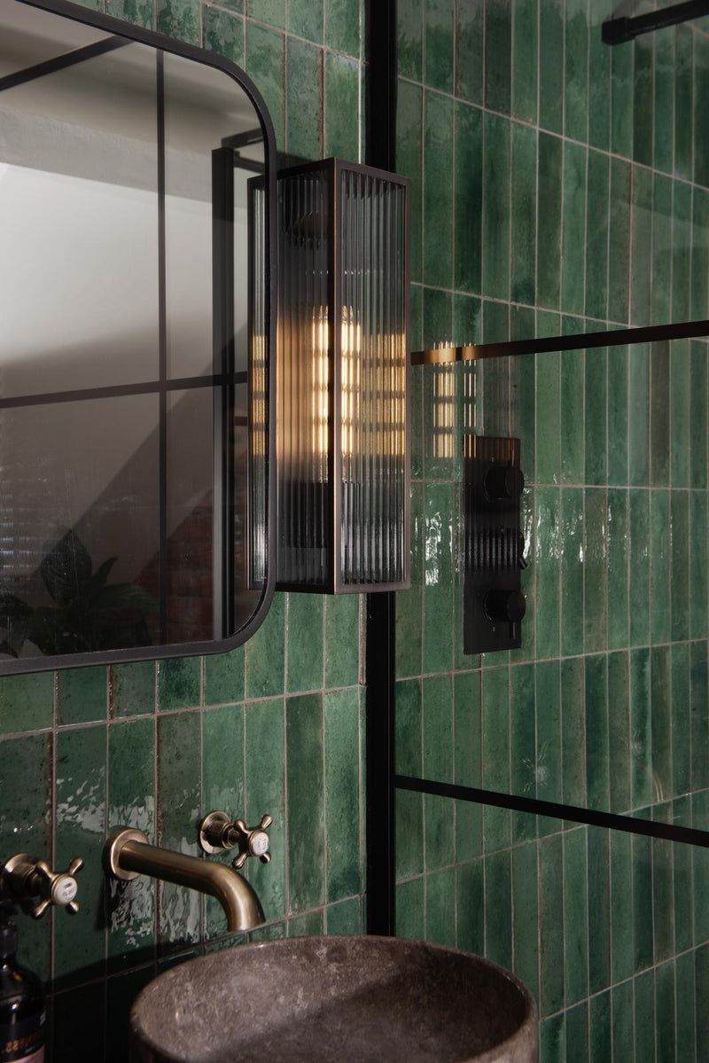 Dar Lighting Keegan Outdoor Wall Light Rubbed Bronze IP44 Large • KEE5063