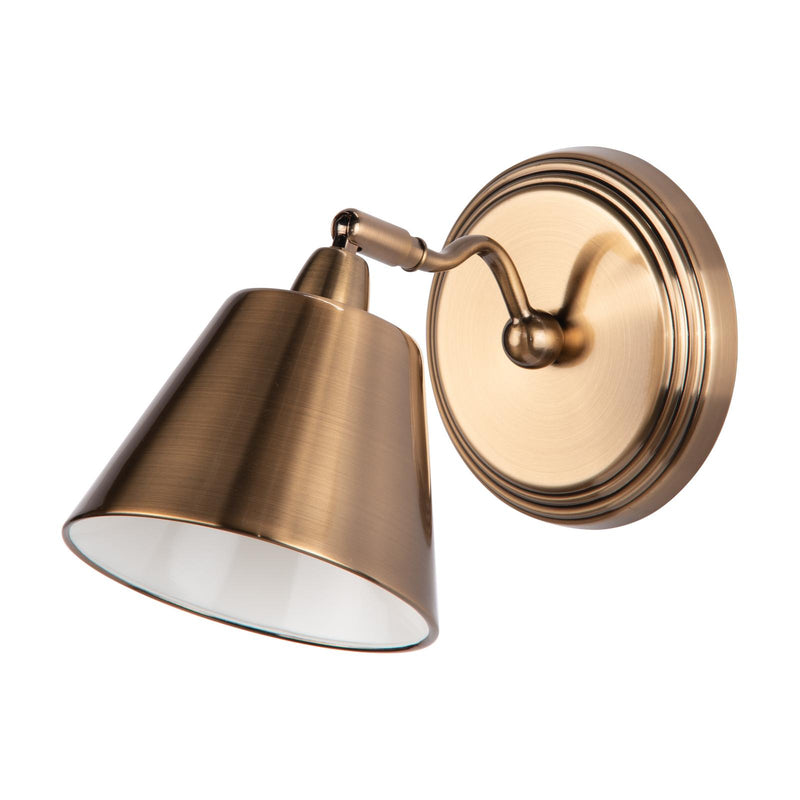 Dar Lighting Kempten Single Wall Spotlight Antique Brass • KEM0775