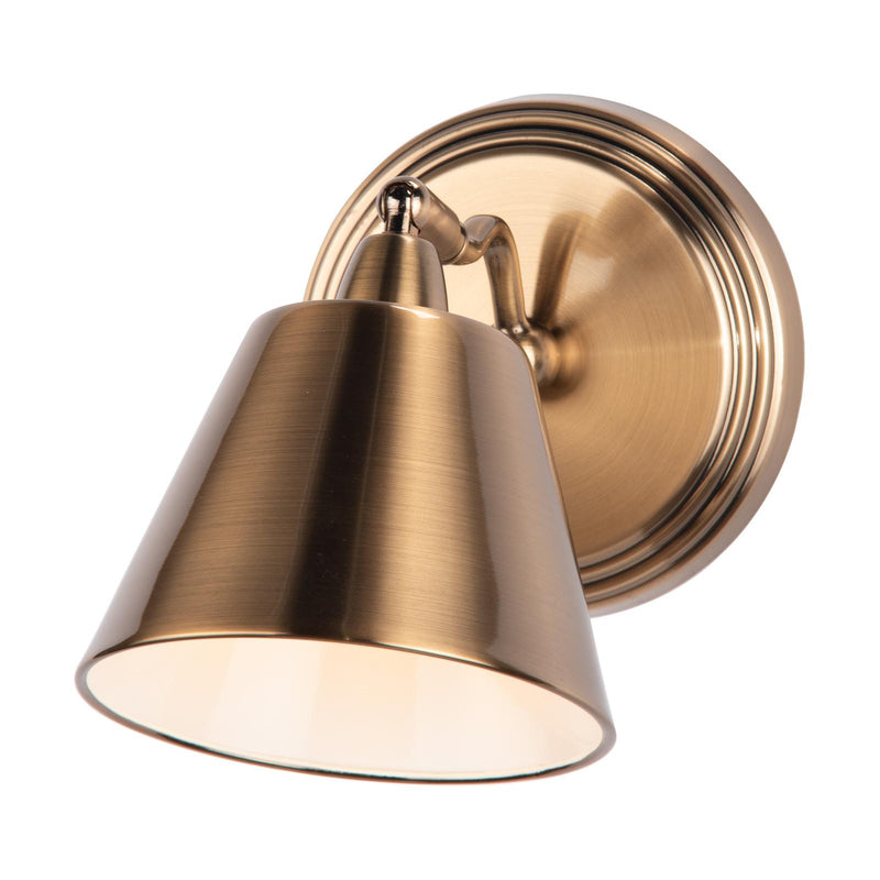 Dar Lighting Kempten Single Wall Spotlight Antique Brass • KEM0775