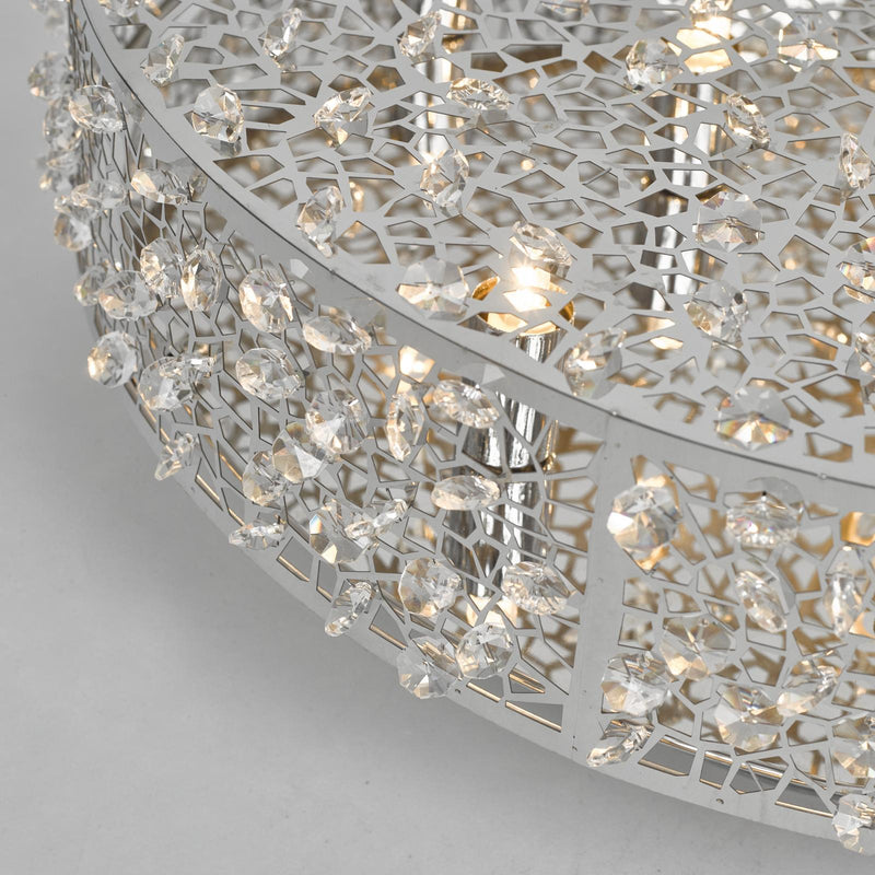 Dar Lighting Kotaro 6lt Flush Polished Chrome & Crystal • KOT6450