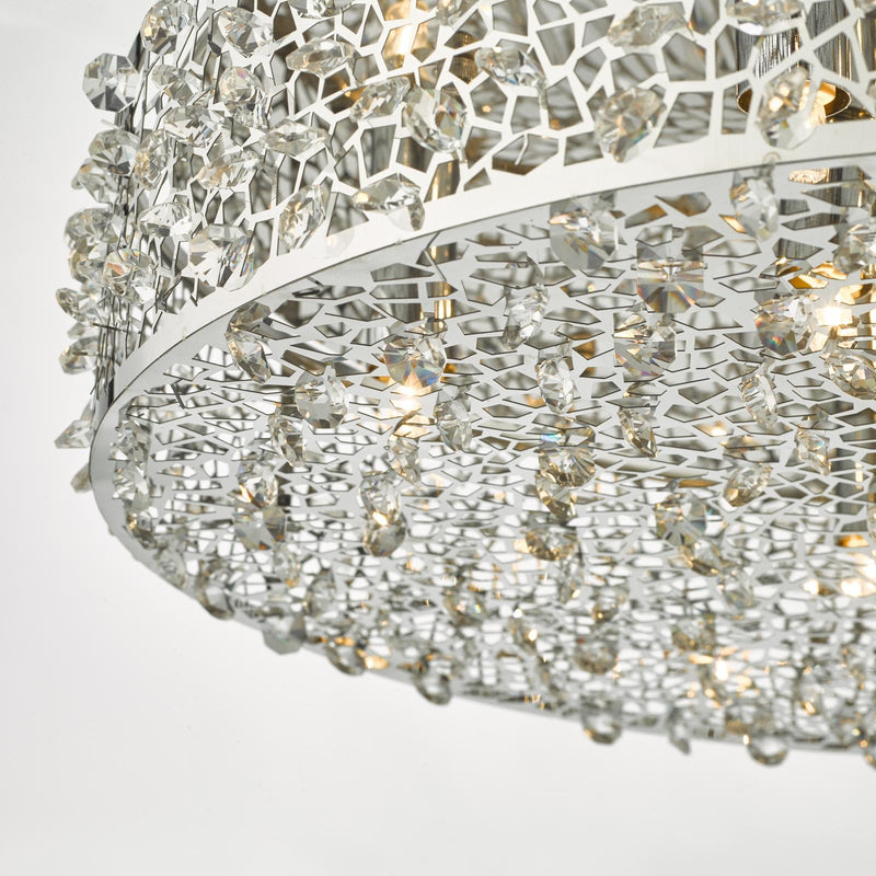 Dar Lighting Kotaro 6lt Flush Polished Chrome & Crystal • KOT6450