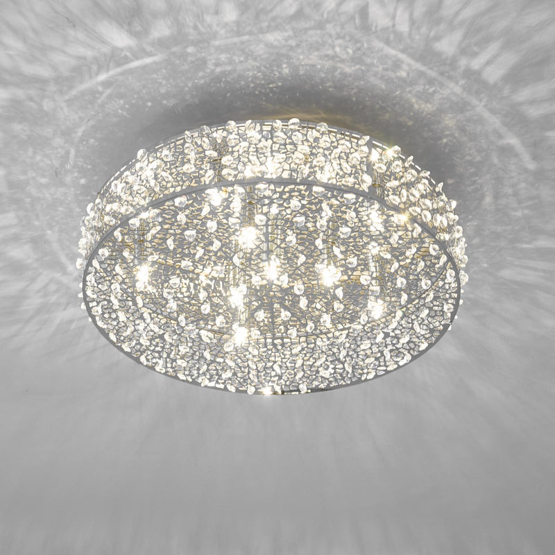 Dar Lighting Kotaro 6lt Flush Polished Chrome & Crystal • KOT6450