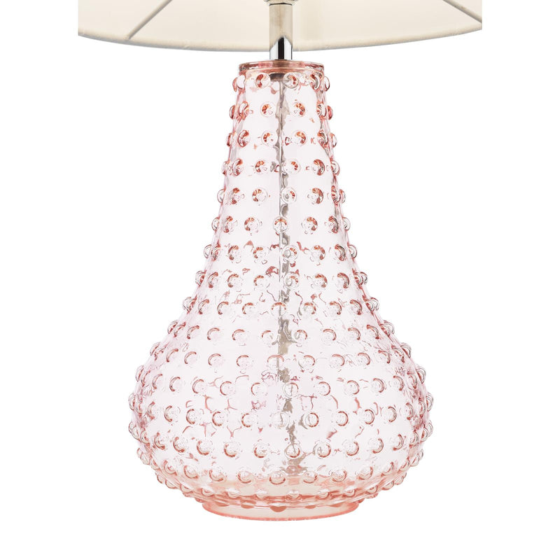 Dar Lighting Kristina Table Lamp Pink Glass With Shade • KRI4203