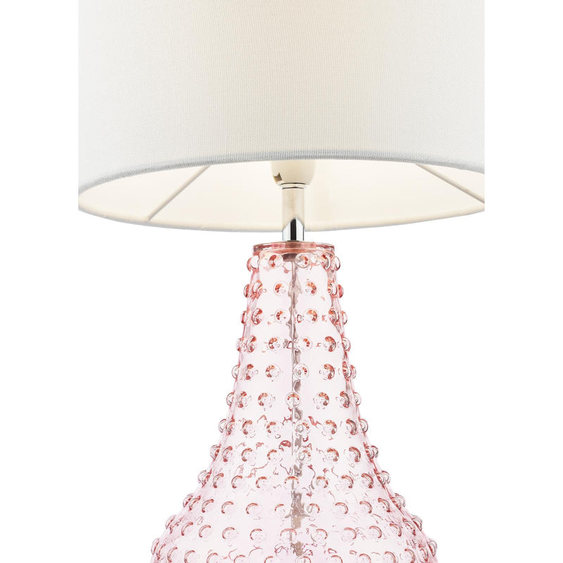 Dar Lighting Kristina Table Lamp Pink Glass With Shade • KRI4203