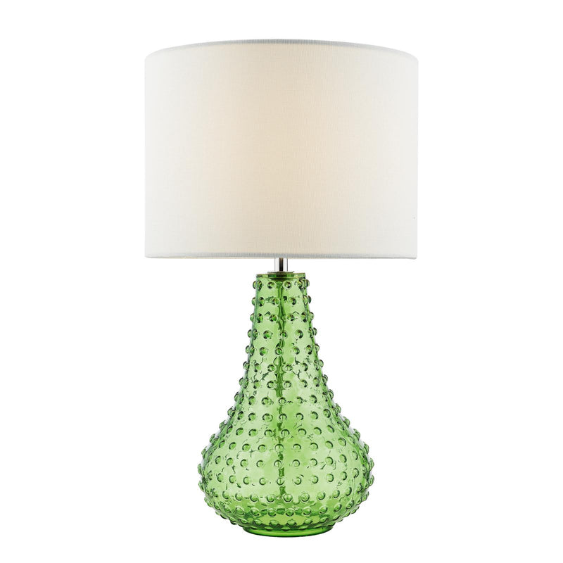 Dar Lighting Kristina Table Lamp Green Glass With Shade • KRI4224