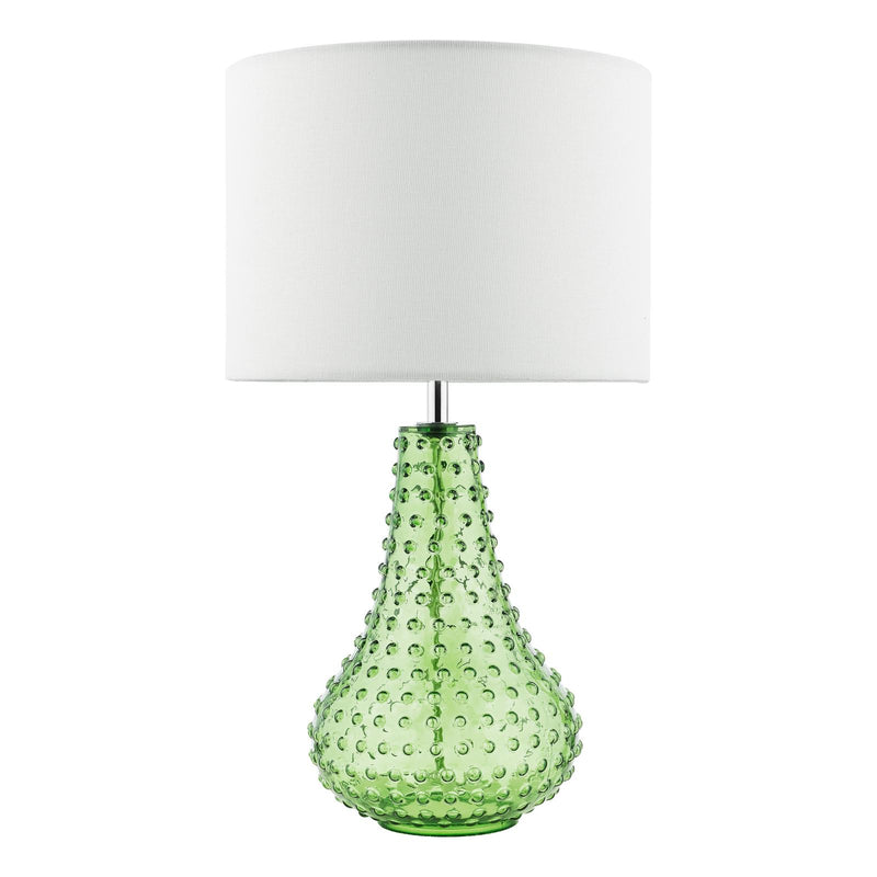 Dar Lighting Kristina Table Lamp Green Glass With Shade • KRI4224