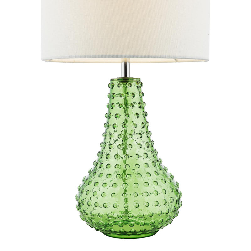 Dar Lighting Kristina Table Lamp Green Glass With Shade • KRI4224