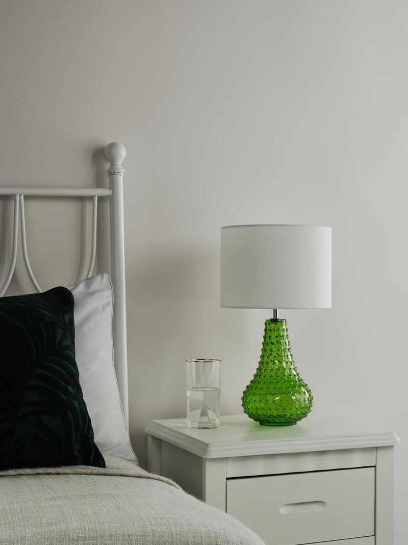 Dar Lighting Kristina Table Lamp Green Glass With Shade • KRI4224