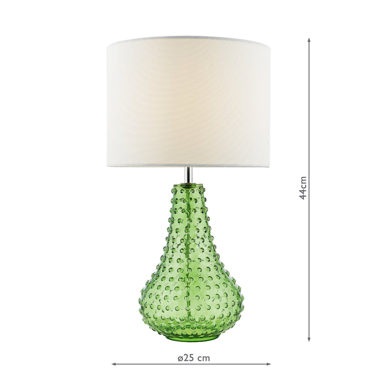 Dar Lighting Kristina Table Lamp Green Glass With Shade • KRI4224