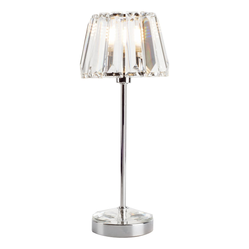 Laura Ashley Capri Table Lamp Polished Chrome With Crystal Glass Shade • LA3437199-Q