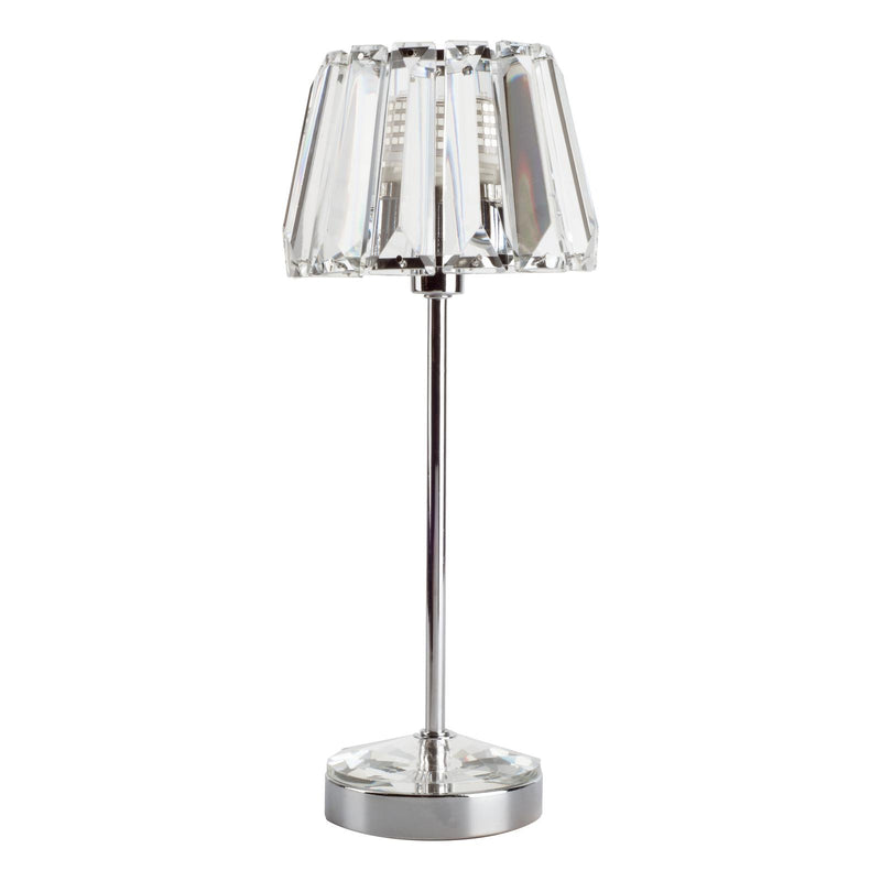 Laura Ashley Capri Table Lamp Polished Chrome With Crystal Glass Shade • LA3437199-Q