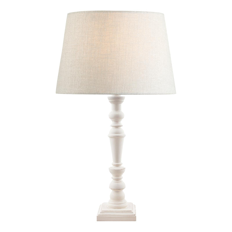 Laura Ashley Tate Wooden Table Lamp Distressed Off White Base Only • LA3437211-Q
