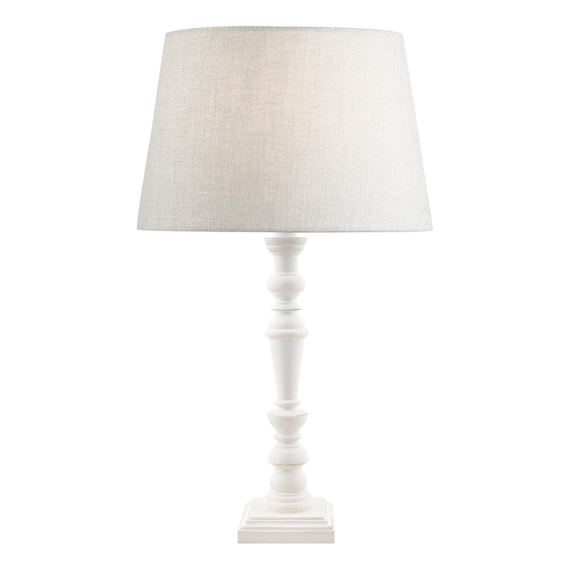 Laura Ashley Tate Wooden Table Lamp Distressed Off White Base Only • LA3437211-Q