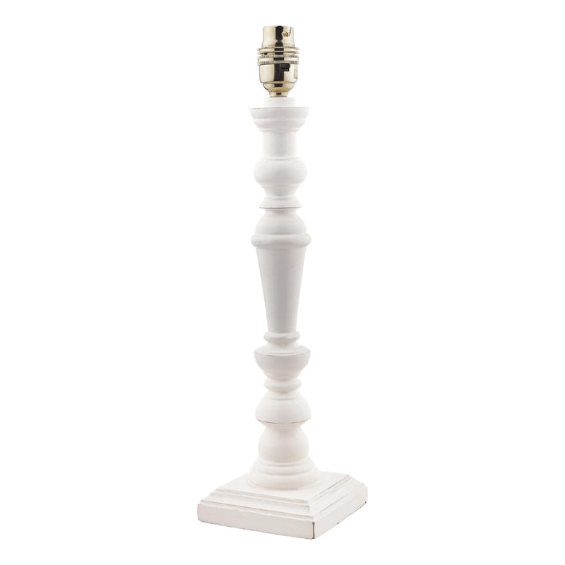 Laura Ashley Tate Wooden Table Lamp Distressed Off White Base Only • LA3437211-Q