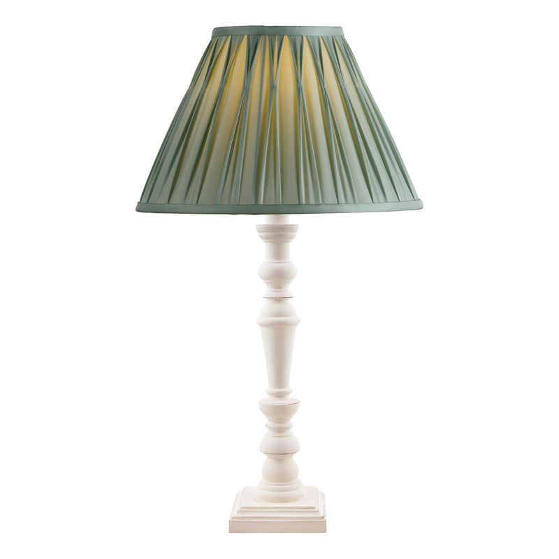 Laura Ashley Tate Wooden Table Lamp Distressed Off White Base Only • LA3437211-Q
