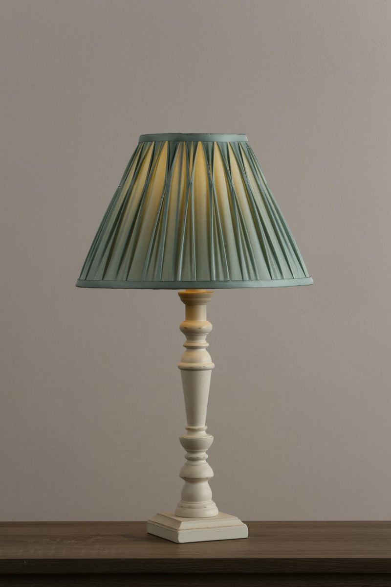 Laura Ashley Tate Wooden Table Lamp Distressed Off White Base Only • LA3437211-Q