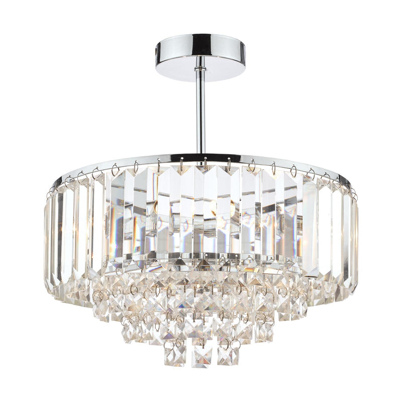 Laura Ashley Vienna 3lt Semi Flush Crystal & Polished Chrome  • LA3437217-Q
