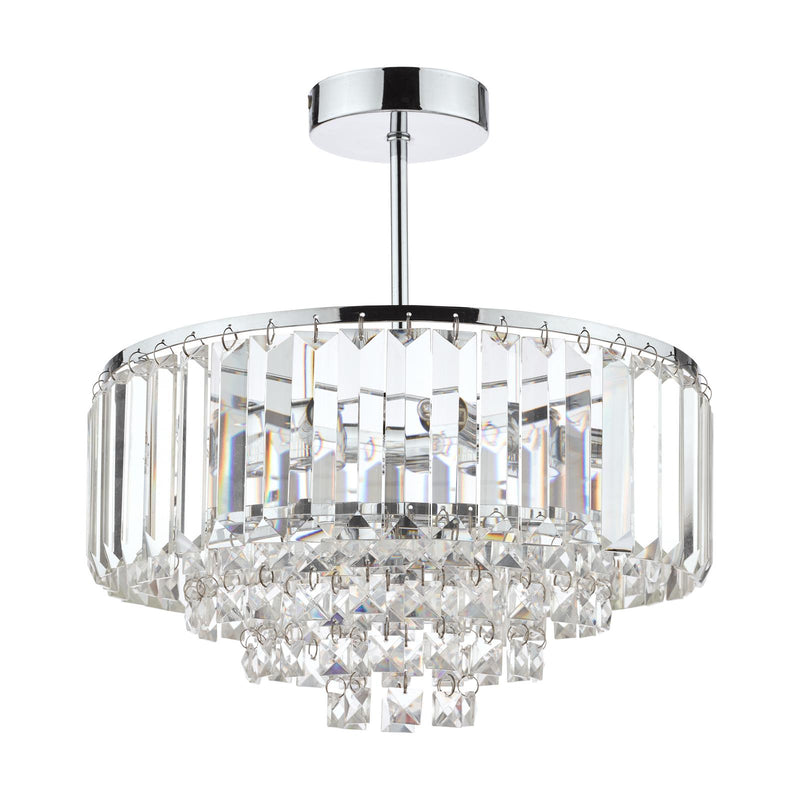 Laura Ashley Vienna 3lt Semi Flush Crystal & Polished Chrome  • LA3437217-Q