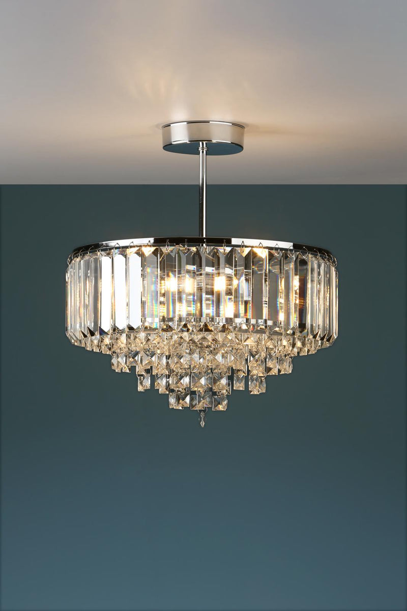 Laura Ashley Vienna 3lt Semi Flush Crystal & Polished Chrome  • LA3437217-Q
