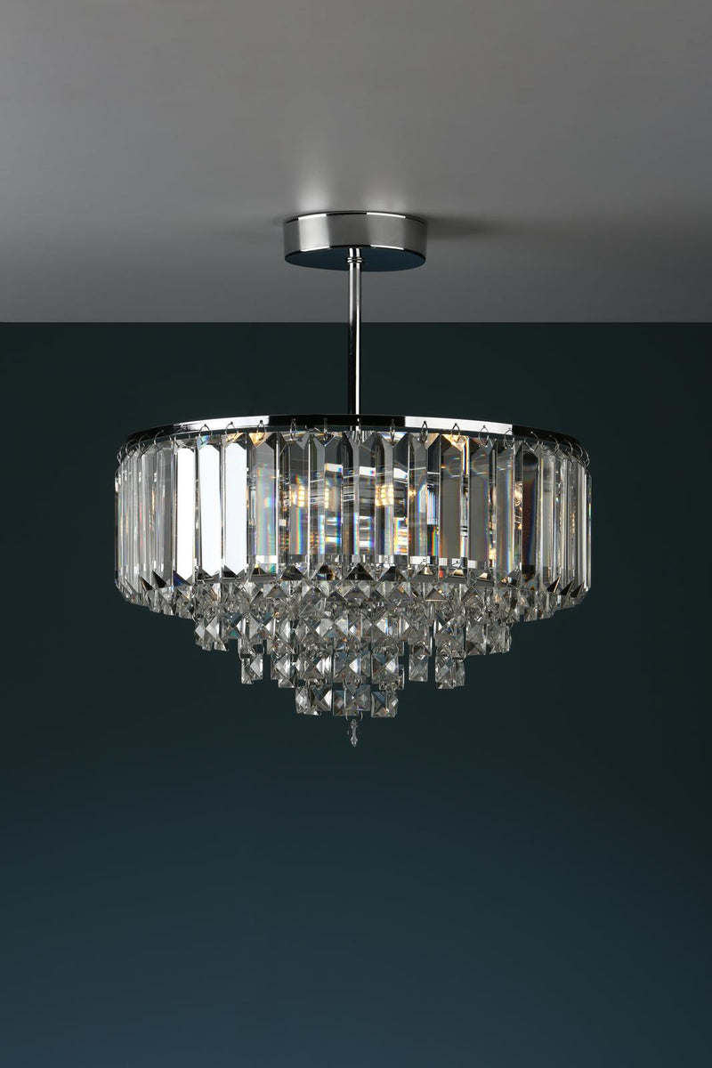 Laura Ashley Vienna 3lt Semi Flush Crystal & Polished Chrome  • LA3437217-Q