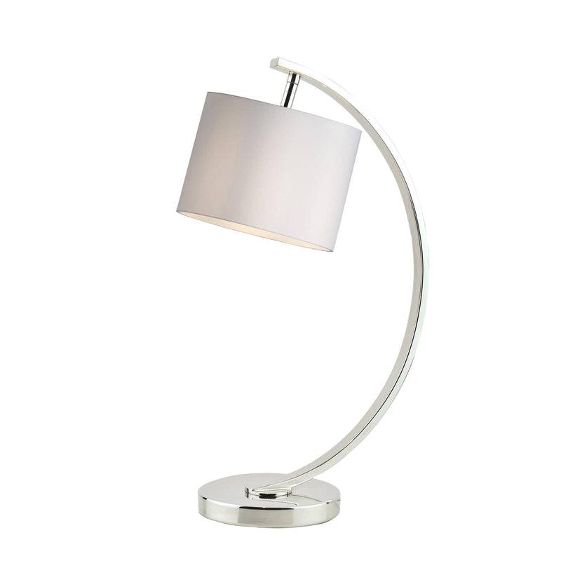 Laura Ashley Noah Table Lamp Brushed Chrome with White Shade • LA3518816-Q