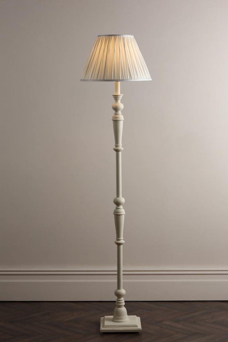 Laura Ashley Tate Wooden Floor Lamp Distressed Off White Base Only • LA3552739-Q