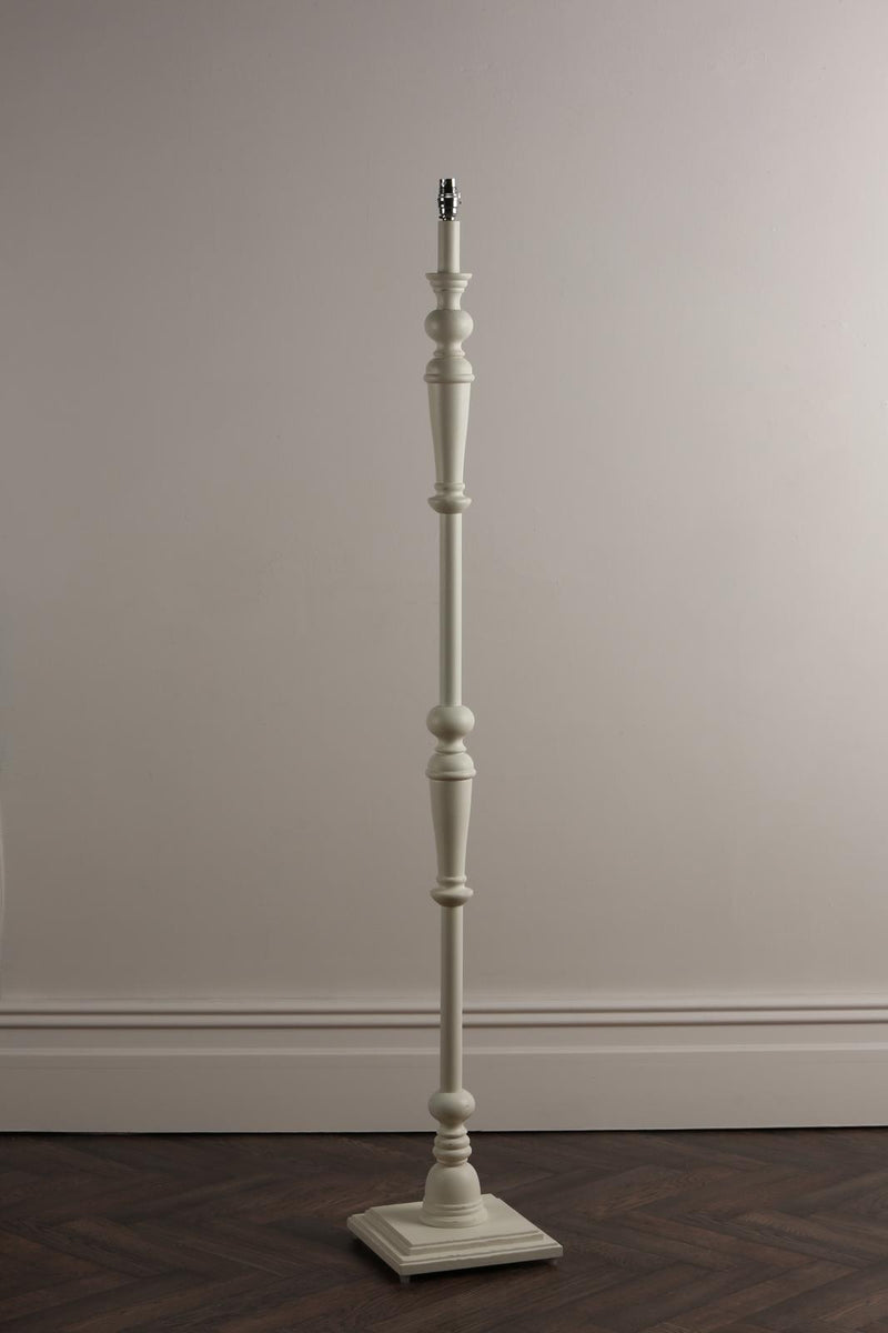 Laura Ashley Tate Wooden Floor Lamp Distressed Off White Base Only • LA3552739-Q
