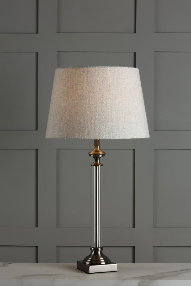 Laura Ashley Winston Table Lamp Antique Chrome & Glass Base Only • LA3552771-Q