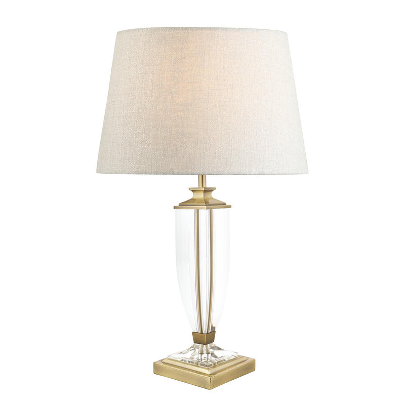 Laura Ashley Carson Medium Table Lamp Antique Brass & Crystal Base Only • LA3553066-Q