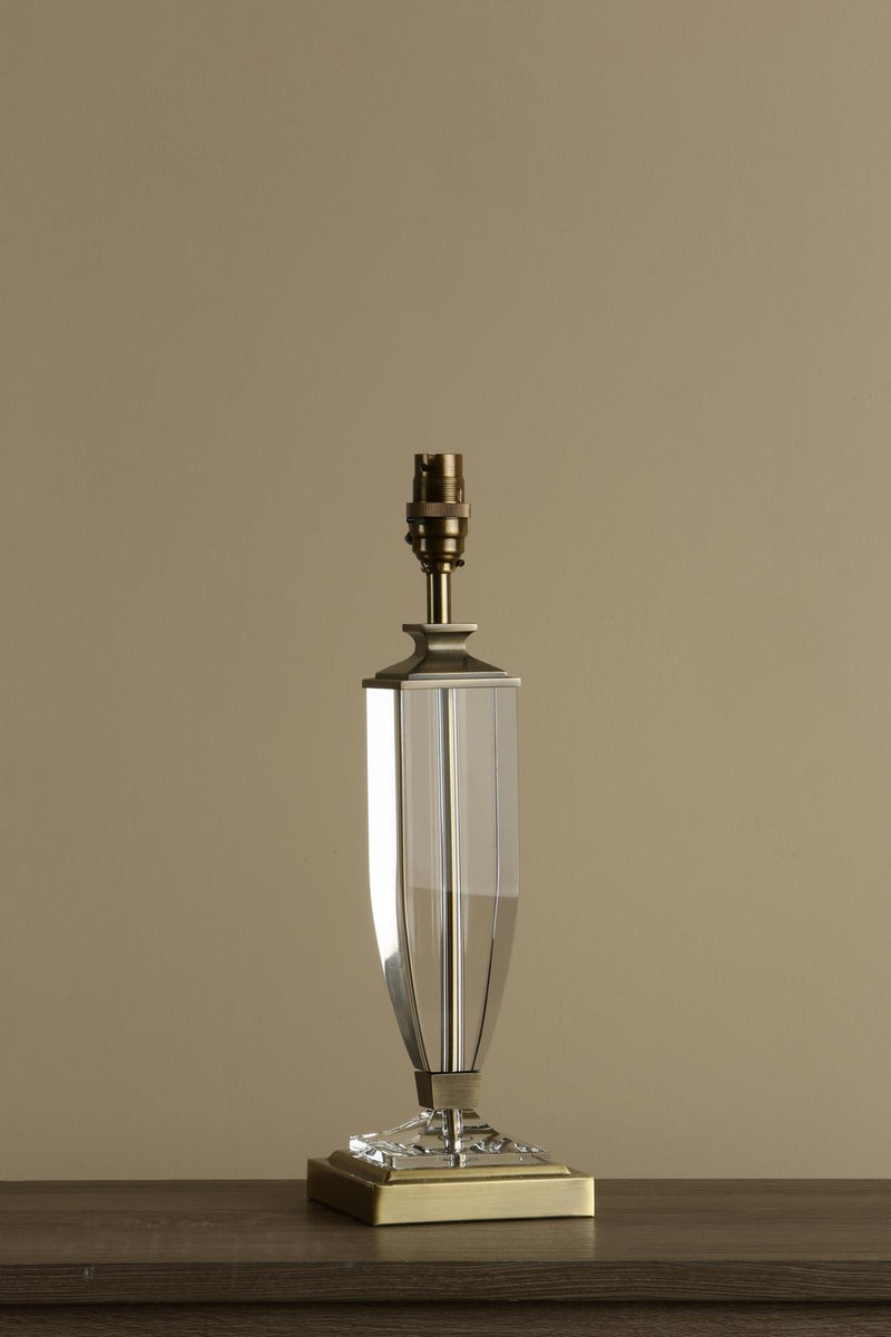 Laura Ashley Carson Medium Table Lamp Antique Brass & Crystal Base Only • LA3553066-Q