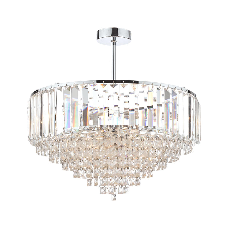 Laura Ashley Vienna 5lt Semi Flush Crystal & Polished Chrome • LA3566049-Q