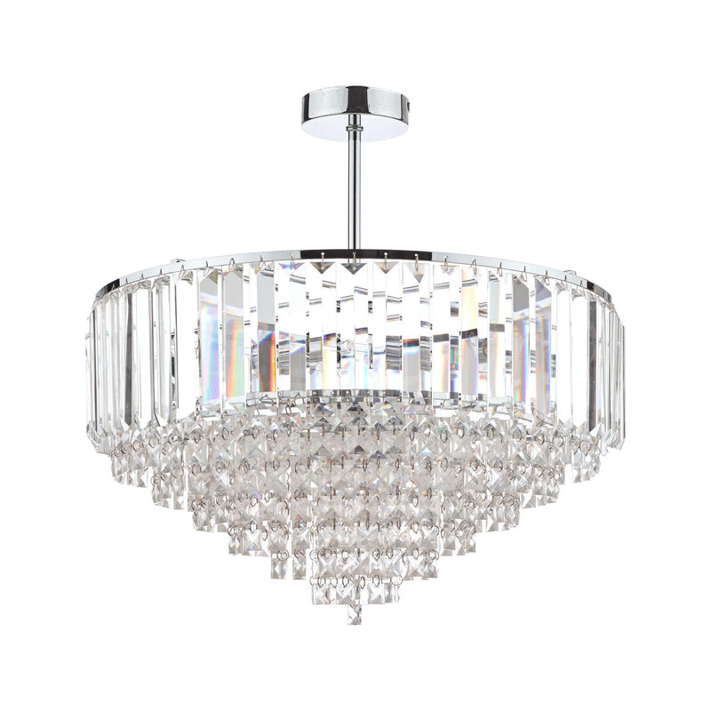 Laura Ashley Vienna 5lt Semi Flush Crystal & Polished Chrome • LA3566049-Q