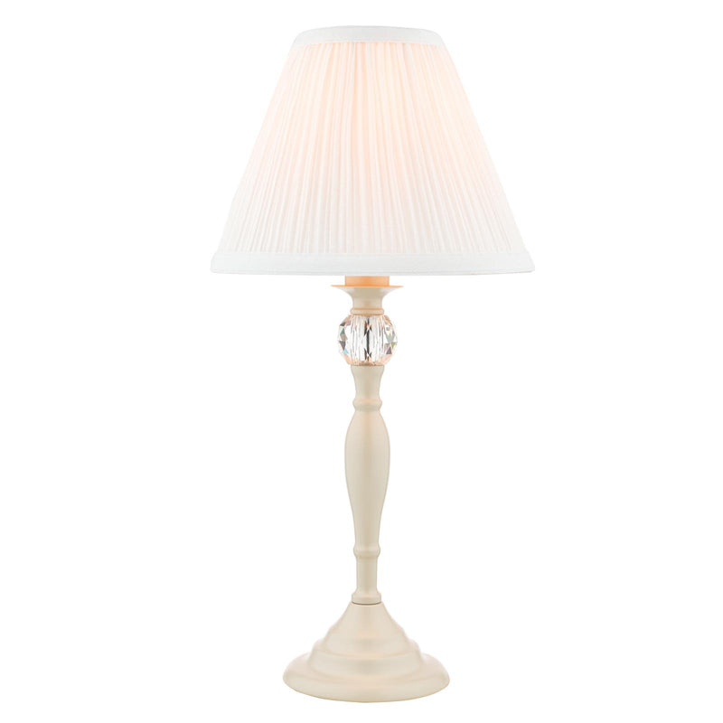 Laura Ashley Ellis Table Lamp Satin Cream and Crystal With Shade • LA3567334-Q