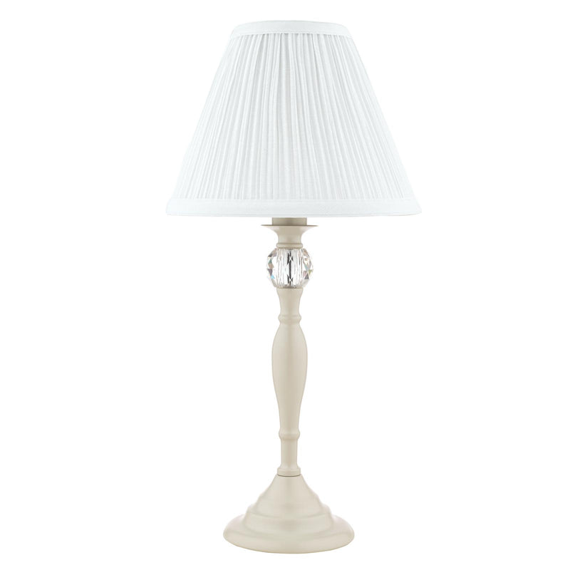 Laura Ashley Ellis Table Lamp Satin Cream and Crystal With Shade • LA3567334-Q