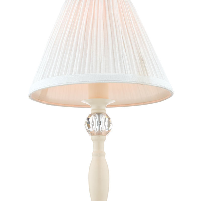 Laura Ashley Ellis Table Lamp Satin Cream and Crystal With Shade • LA3567334-Q