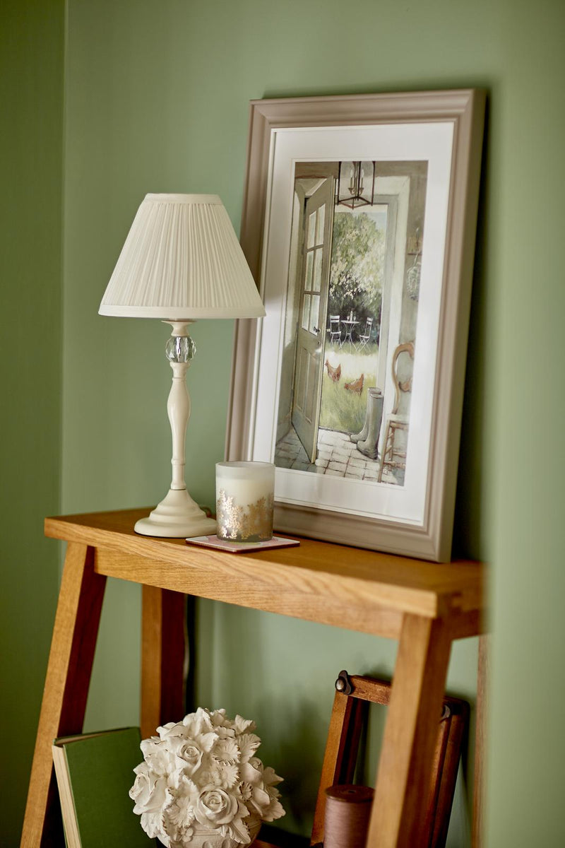 Laura Ashley Ellis Table Lamp Satin Cream and Crystal With Shade • LA3567334-Q