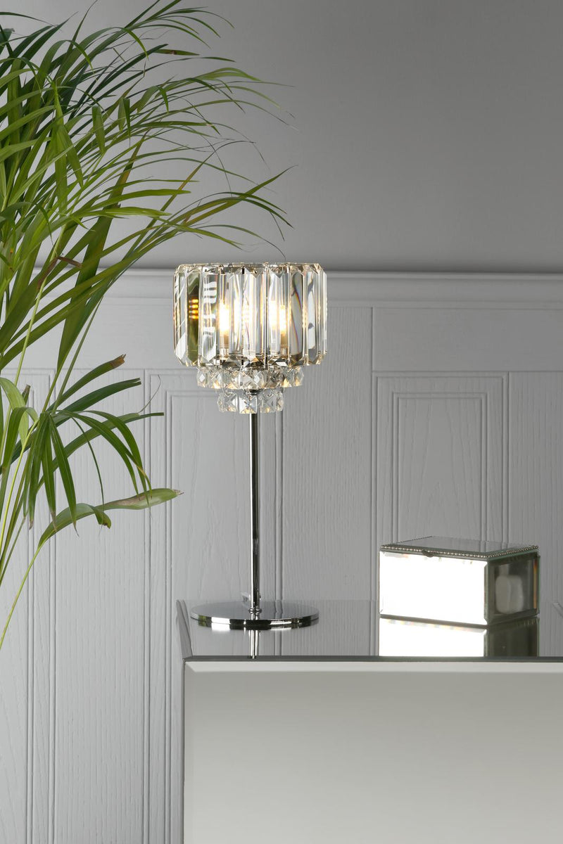 Laura Ashley Vienna Table Lamp Polished Chrome and Crystal • LA3569659-Q